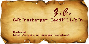 Günszberger Cecílián névjegykártya